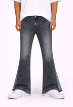 CHARCOAL SPLIT FLARE DENIM