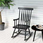 Rocking Chair with Solid Wooden Frame for Garden and Patio