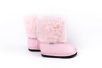 Pink Velvet Barefoot Ankle Boot Topper | Ozznek Removable Sole Shoes