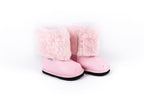 Pink Velvet Barefoot Ankle Boot Topper | Ozznek Removable Sole Shoes