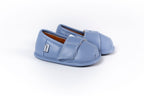 Blue-Grey Velvet Topper | Ozznek Removable Sole Shoes | Barefoot & Zero-Drop