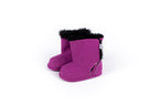 Magenta Faux-Fur Barefoot Boot Topper | Ozznek Removable Sole Shoes