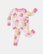 Softball Cherry Mom And Girl Matching Bamboo Two Piece Long Sleeve Pajama Set