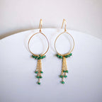 Aquamarine Mini Swing Hoop Earrings