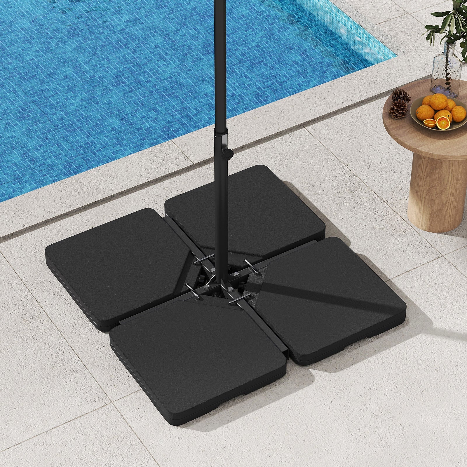 Patio Offset Umbrella Base with Easy-Fill Spouts
