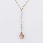 Peach Moonstone Yoga Pendant Necklace