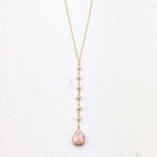 Peach Moonstone Yoga Pendant Necklace