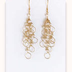 Pearl Gold Chain Loop Earrings