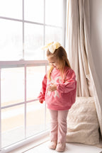 Applique Floral Bow Crewneck Sweatshirt