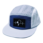 Pickleball Hat - 5 Panel - Gray / Navy / White - Laser Mesh