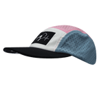 Pickleball Hat - 5 Panel - Black / White / Pink / Light Blue - Laser Mesh