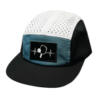 Pickleball Hat - 5 Panel - Black / Slate Green / White - Laser Mesh