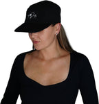 Pickleball Hat - 5 Panel - Black - Laser Mesh