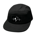 Pickleball Hat - 5 Panel - Black - Laser Mesh