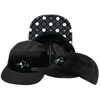 Pickleball Hat - 5 Panel - Black - Laser Mesh