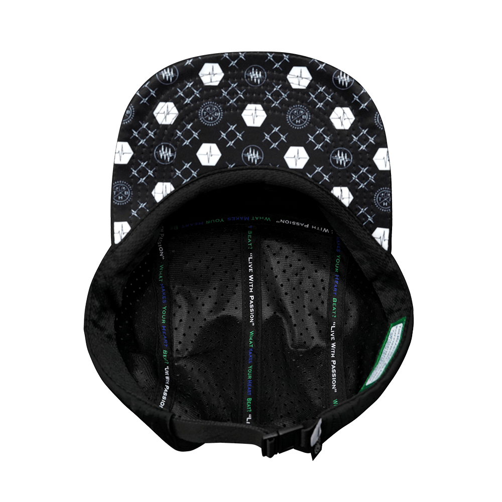 Pickleball Hat - 5 Panel - Black - Laser Mesh