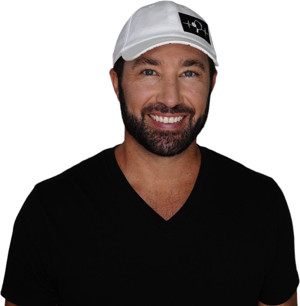 Pickleball Hat - Dad Hat - White - Laser Mesh