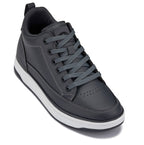 CALTO - Q273  - 2 Inches Taller (Cement Grey) -Elevated Leatherette Micro-Perforated Sneakers