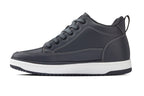 CALTO - Q273  - 2 Inches Taller (Cement Grey) -Elevated Leatherette Micro-Perforated Sneakers