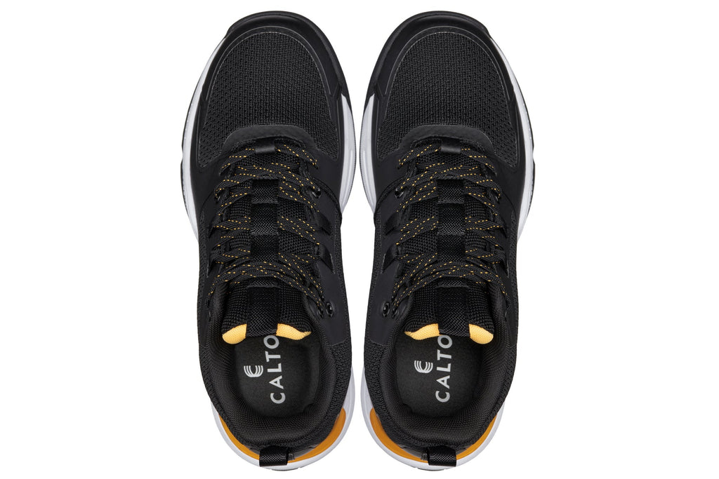 CALTO - Q391 - 3 Inches Taller (Black/Orange) - Basketball High-Top Sneakers