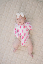 Long Sleeve Rash Guard Swimsuit | Pink Bolts