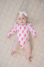 Long Sleeve Rash Guard Swimsuit | Pink Bolts