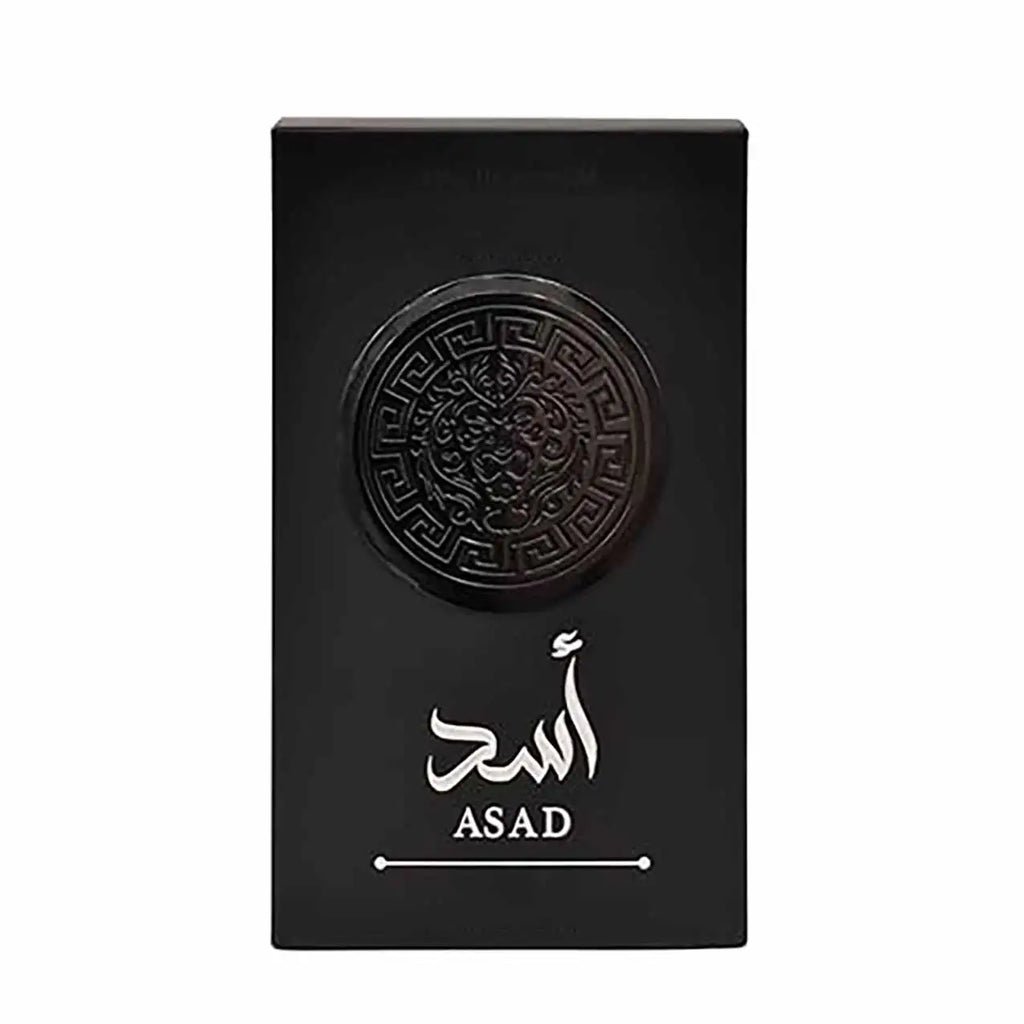 Lattafa Asad Elixir EDP 100ml spray combines the aroma of pink pepper, saffron, grapefruit, patchouli, frankincense and dry ambe