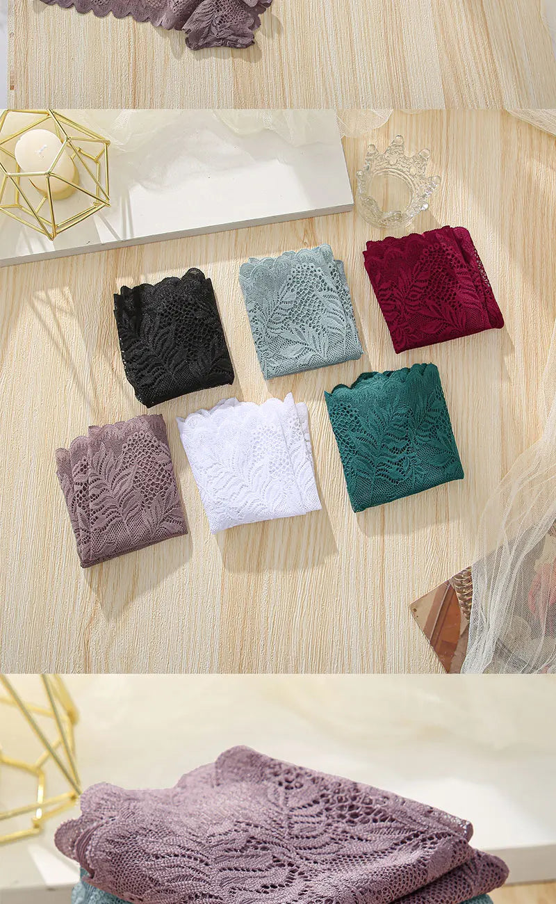 3Pcs Women Panties Lace Female Underpants Plus Size Underwear Large Size Lightweight Seamless Low Waist Briefs Breathable