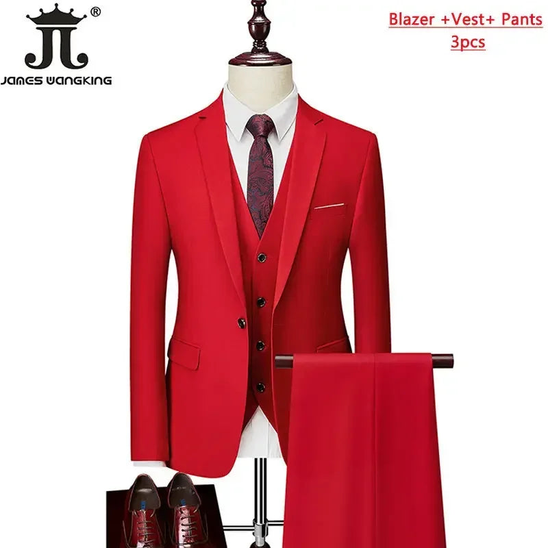 Men's Formal Slim Fit Suit Set, 2- or 3-Piece, M-6XL