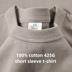 Heavy Wight 425 grams Men T Shirt Cotton Half Sleeve Brathable High Qaulity Round Neck Basic Tops Men Summer T-Shirt