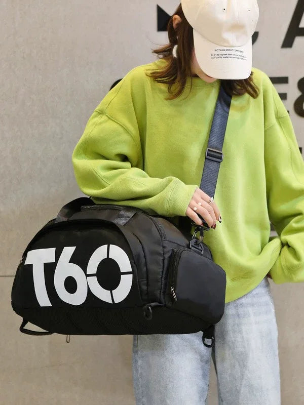Large Capacity Gym Bag with Shoe Compartment and Wet Pocket
