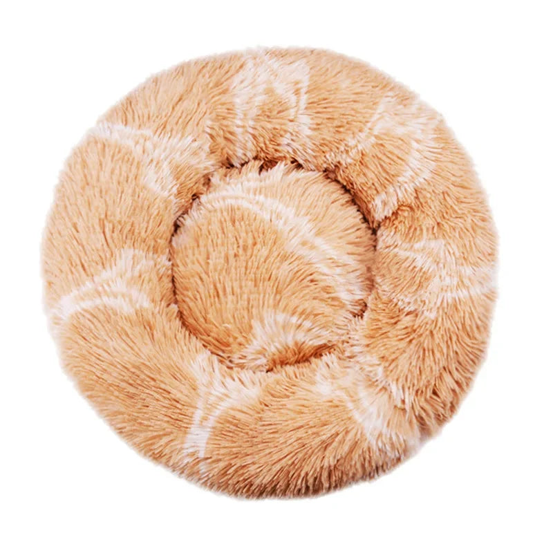 Round Pet Bed for Large Dog Bed Super Soft Cat Bed Plush Dog House for Medium Dog House Winter Warm Sleeping 40-90cm 6 Sizes
