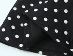 2026 Women New Fashion Suit Sexy Sleeveless Backless Polka Dot Halter Slim Short Top+Side Zipper Casual Short Skirts
