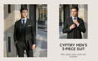 CYPTIRY Men's 3 Piece Suit Set - Classic Business Slim Fit Clothing Package Includes Blazer Pants And Shirt