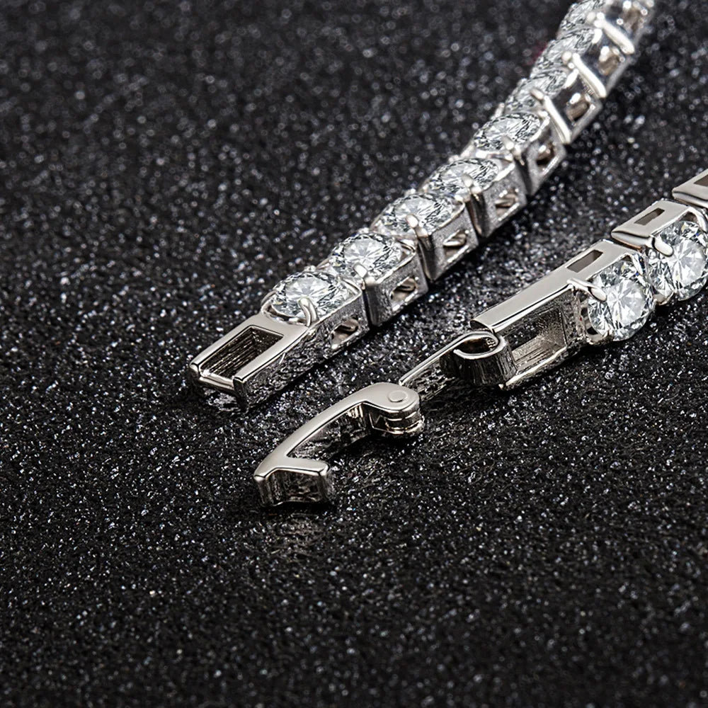S925 Sterling Silver Zirconia Tennis Ball Bracelet