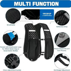 Breathable Running Hydration Vest with Storage for Hiking and Cycling