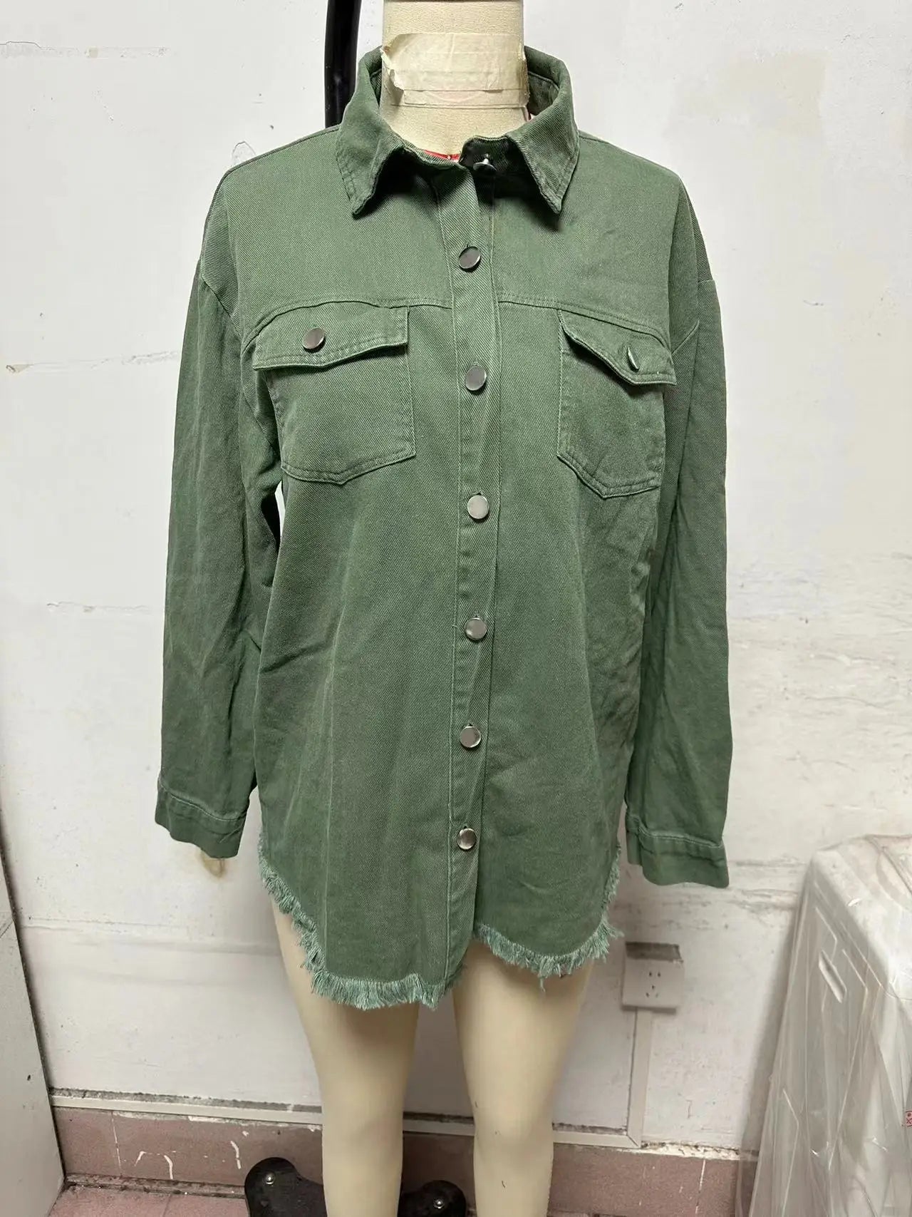 Women Denim Coat Shirt Coats Turn Down Collar Y2k Streetwear Open Stitch Jacket Single Breasted Casual Loose Jackets 2025