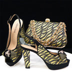 Italian Shoes And Bag Sets For Evening Party With Stones ED1-60