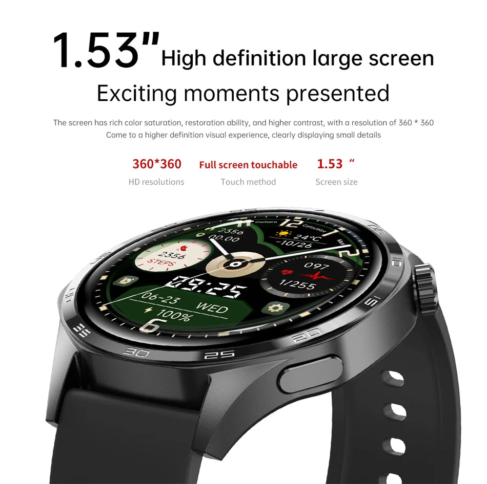 BOXUXING 2026 New Smart Watch Men Watch 5 Pro AMOLED HD Screen Bluetooth Call GPS Trajectory NFC Heart Rate Compass SmartWatches