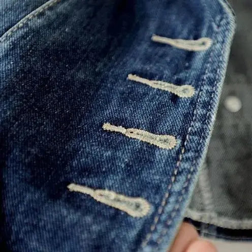 Women Lapel Denim Vest Sleeveless Cropped Jean Waistcoat Jacket with Zipper Pockets