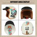 NOSPEAK Retro Motorcycle Helmet + 1 Goggles free