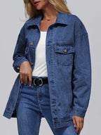 Women's Denim Jacket Denim Long Sleeve Oversized Button Jacket Fashion Jacket Autumn