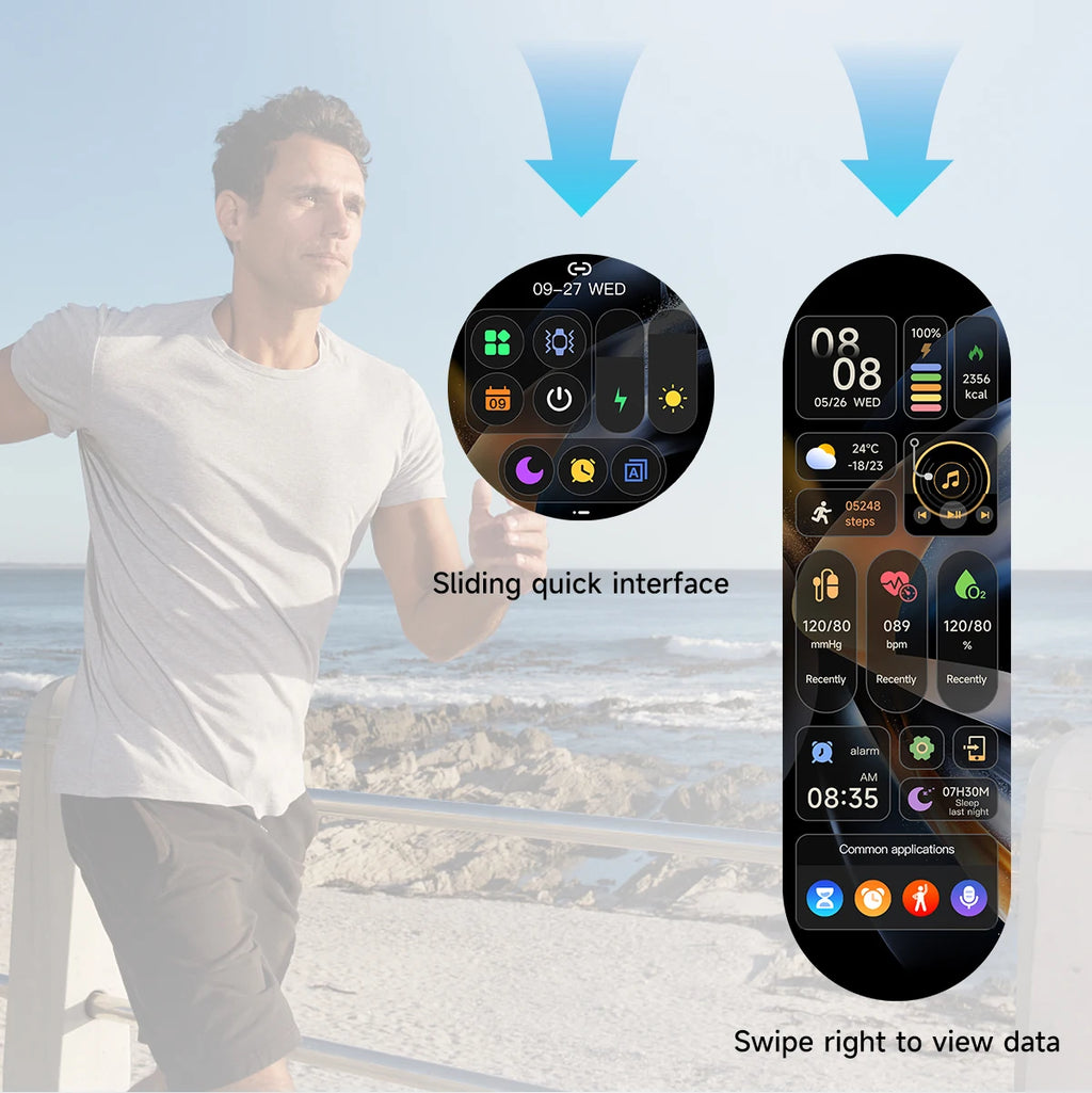 2026 Watch 5 Pro GPS Track Compass Smart Watch Men 360*360 AMOLED Screen NFC BT Call Waterproof Health Monitor Man Smartwatches