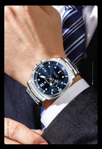 POEDAGAR Top Fashion Luxury Watch For Men Waterproof Luminous Date Men's Watches Stainless Steel Business Quartz Male Wristwatch