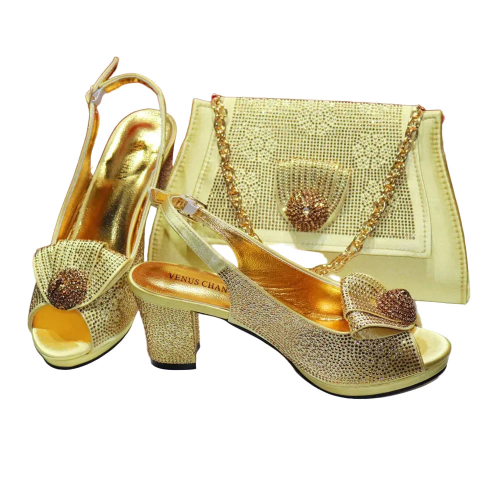 Latest High Heels Shoes And Bag Set EDN901