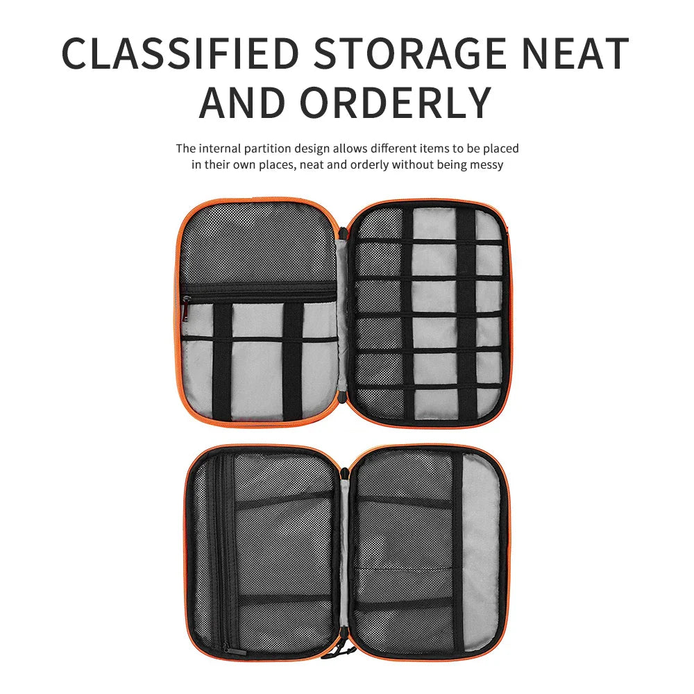 Electronic Accessories Storage Bag Travel Case,Cable Organizer Bag Gadget Carry Bag For Cables,Power,USB Flash Drive, Charger