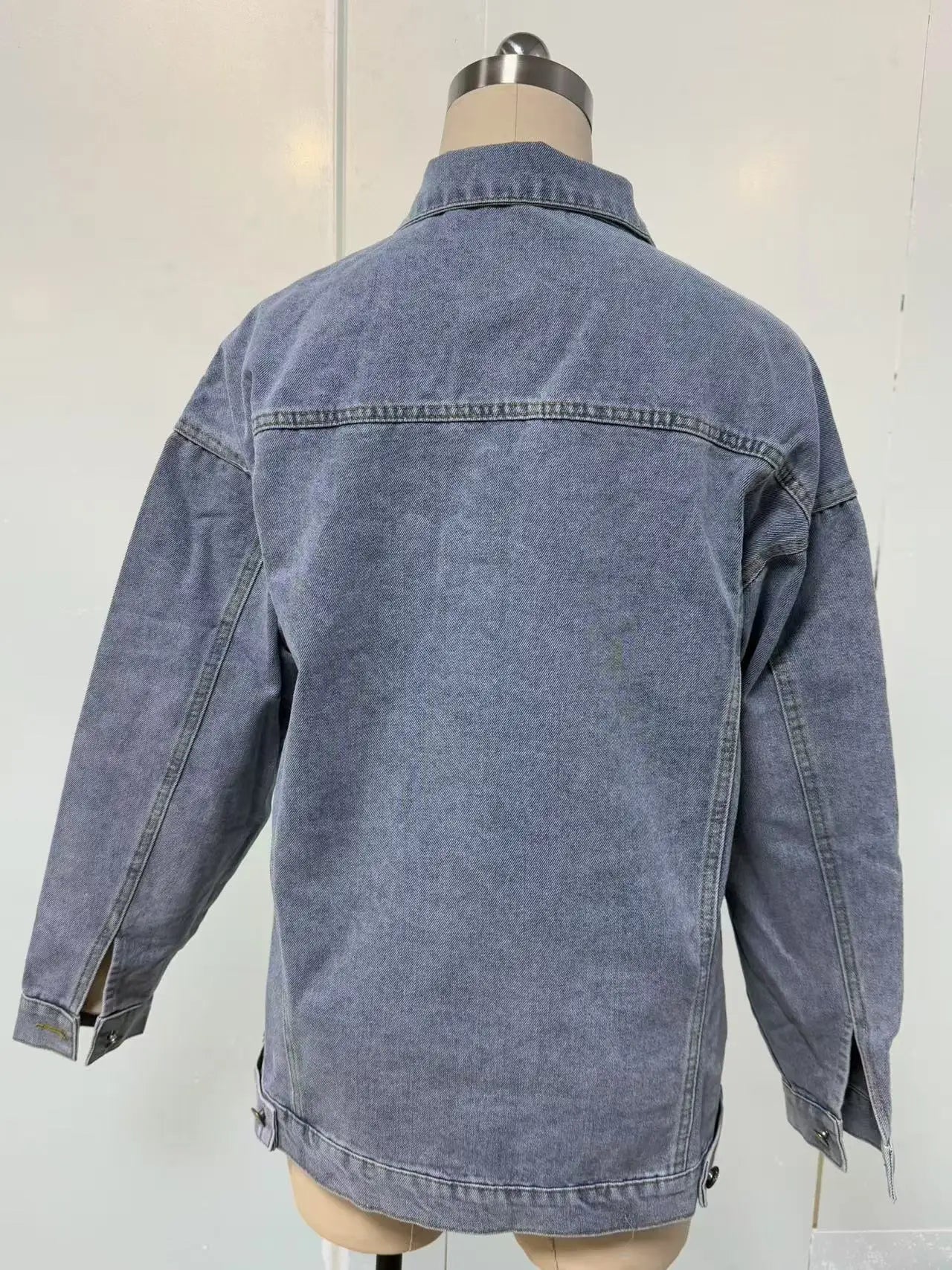 Women's Denim Jacket Denim Long Sleeve Oversized Button Jacket Fashion Jacket Autumn