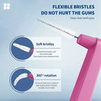 Kingubznis 20pcs  Interdental Brush For Dental Orthodontics Clean Between Teeth Cleaning Tools Soft Mini Brush With Dust Cover