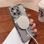Luxury Glitter Diamond Clear Phone Case For iPhone 15 11 12 13 14 Pro Max Magsafe Magnetic iphone Case Wireless Charging Cover