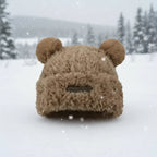 Letter Bear Ears Knitted Woolen Hat – Cute Cat-Ears Beanie for Women
